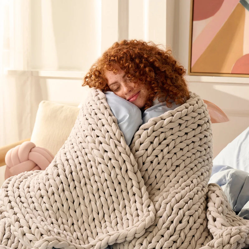 Knitted Weighted Blanket - 100% Organic Cotton - Cotton Napper Knitted Weighted Blanket - 100% Organic Cotton - Cotton Napper