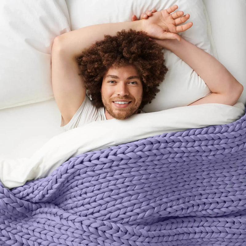 Bearaby cooling weighted blanket - sweet lavender